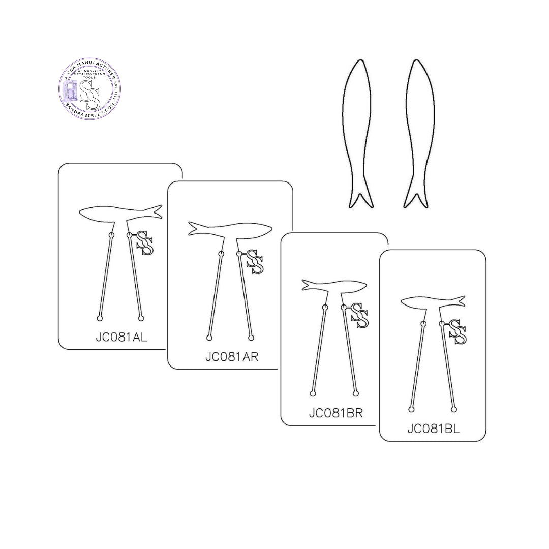 PANCAKE DIE JC081 FISH EARRING COMPONENT LEFT OR RIGHT